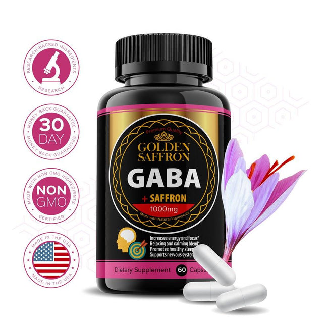 Golden Saffron GABA + Saffron Extract Vitamins & Supplements Golden Saffron Basic (1 Bottle) 